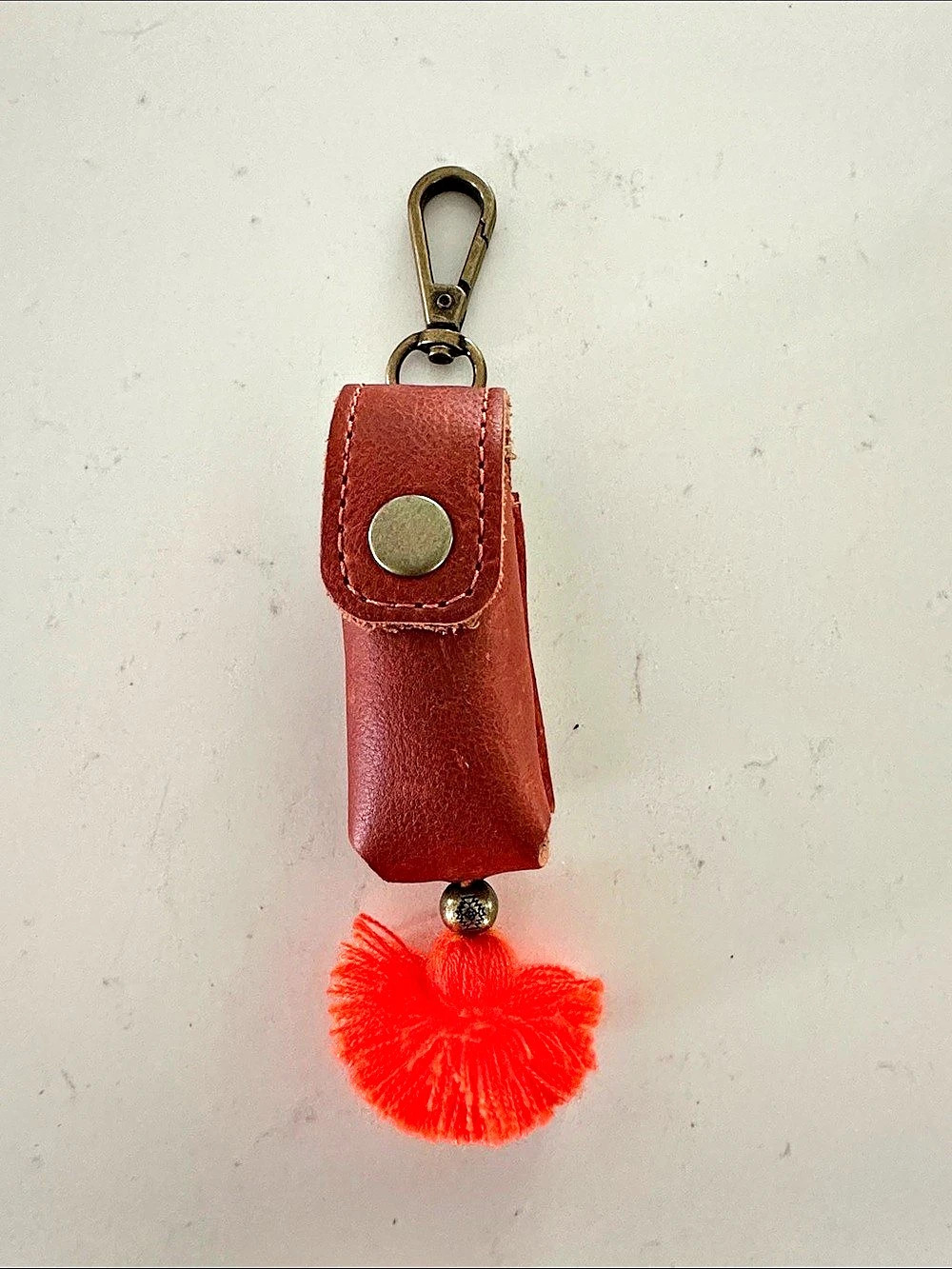 Nena & Co. Leather Key Chapstick Holder